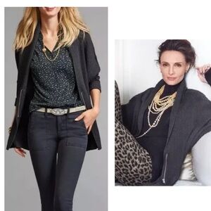 CAbi Cosmo Oversized Zip Cardigan in Galaxy Gray size S